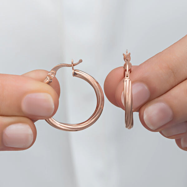 Gümüş Rose 3 mm Burgu Şarnel Kadın Küpe